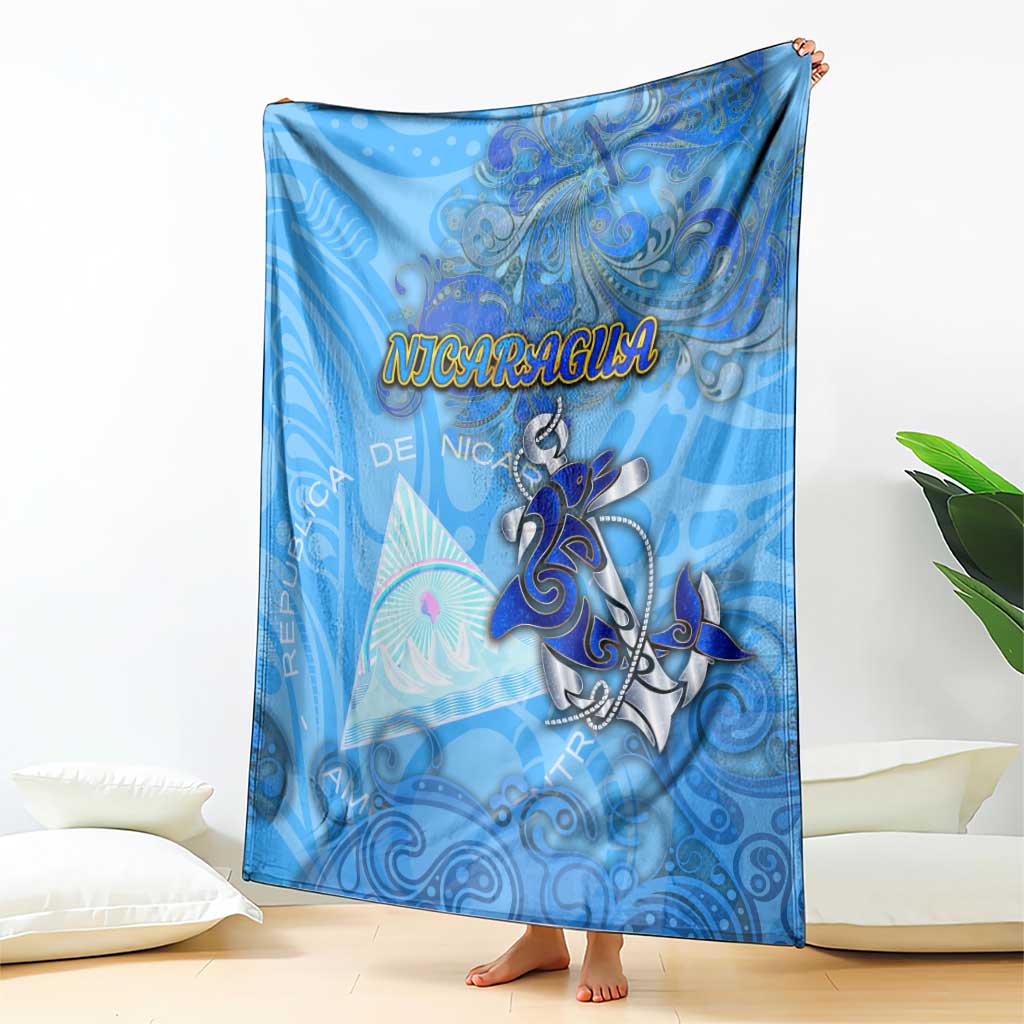 Ocean Spirit of Nicaragua Blanket Anchored in Nicaraguan Pride - Aussie Hoodie
