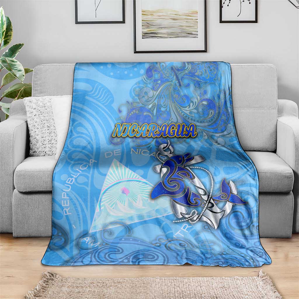 Ocean Spirit of Nicaragua Blanket Anchored in Nicaraguan Pride - Aussie Hoodie