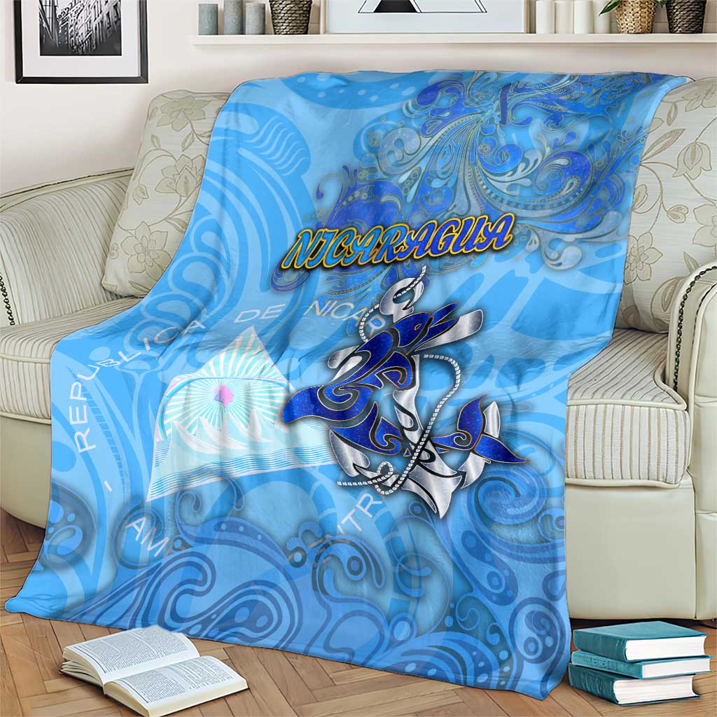 Ocean Spirit of Nicaragua Blanket Anchored in Nicaraguan Pride - Aussie Hoodie