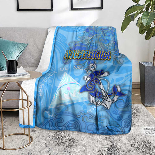 Ocean Spirit of Nicaragua Blanket Anchored in Nicaraguan Pride - Aussie Hoodie