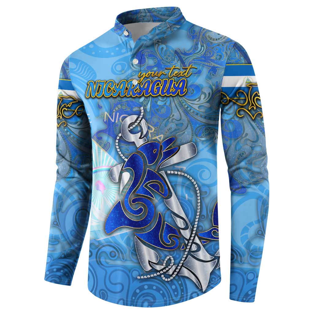 Ocean Spirit of Nicaragua Button Sweatshirt Anchored in Nicaraguan Pride - Aussie Hoodie