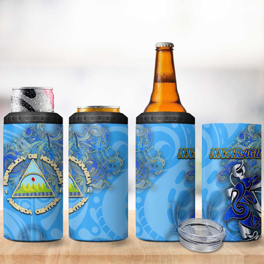 Ocean Spirit of Nicaragua 4 in 1 Can Cooler Tumbler Anchored in Nicaraguan Pride - Aussie Hoodie