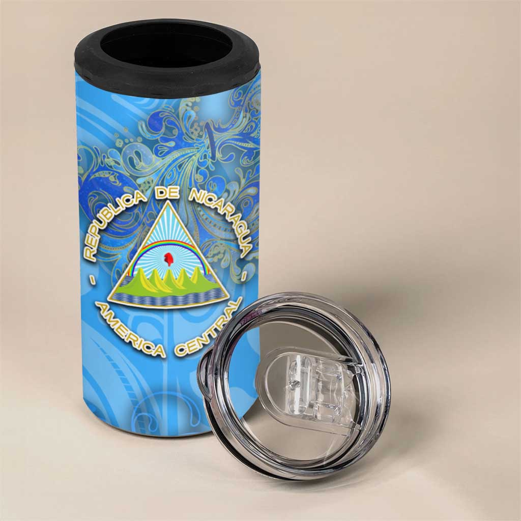Ocean Spirit of Nicaragua 4 in 1 Can Cooler Tumbler Anchored in Nicaraguan Pride - Aussie Hoodie