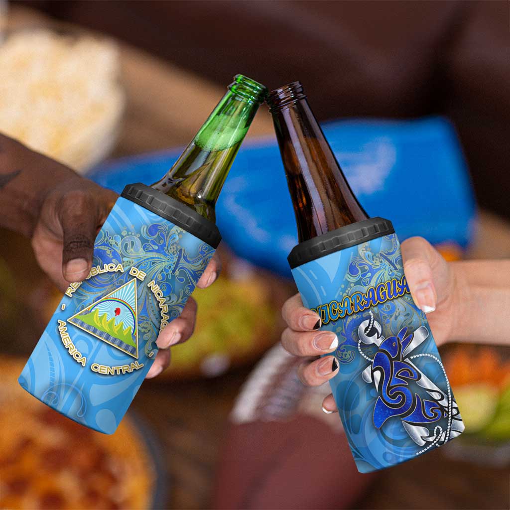 Ocean Spirit of Nicaragua 4 in 1 Can Cooler Tumbler Anchored in Nicaraguan Pride - Aussie Hoodie