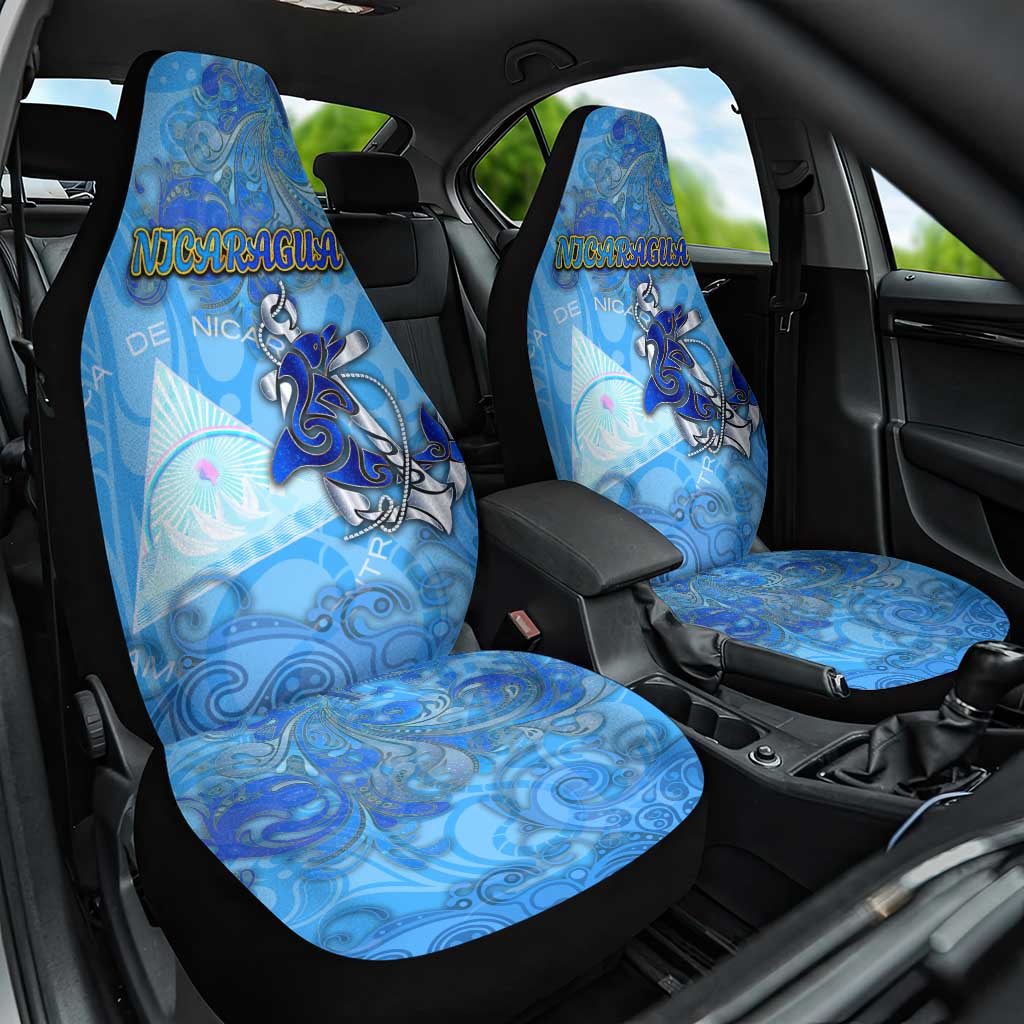 Ocean Spirit of Nicaragua Car Seat Cover Anchored in Nicaraguan Pride - Aussie Hoodie