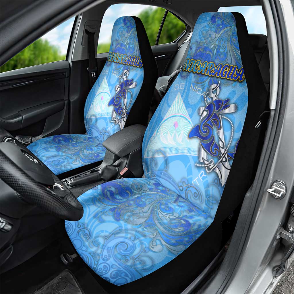 Ocean Spirit of Nicaragua Car Seat Cover Anchored in Nicaraguan Pride - Aussie Hoodie