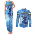 Ocean Spirit of Nicaragua Couples Matching Tank Maxi Dress and Long Sleeve Button Shirt Anchored in Nicaraguan Pride - Aussie Hoodie
