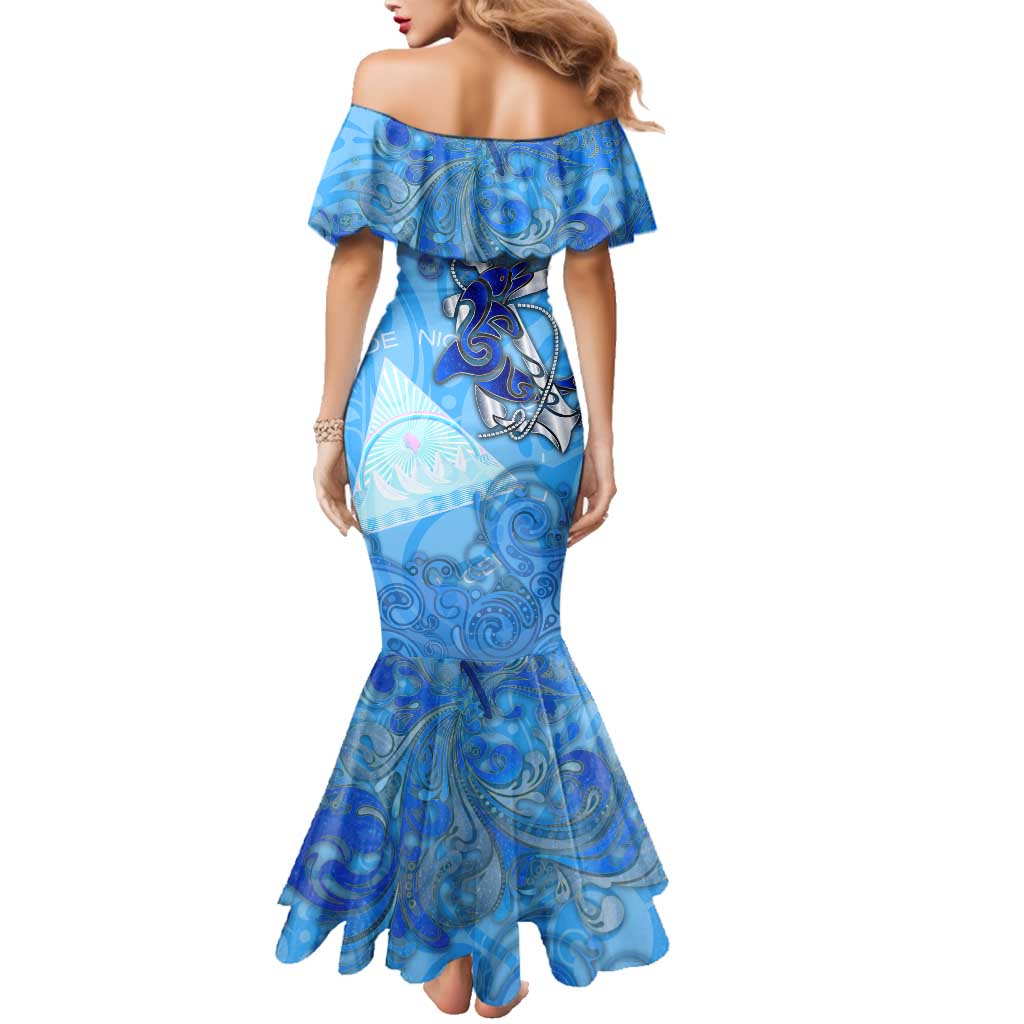 Ocean Spirit of Nicaragua Family Matching Mermaid Dress and Hawaiian Shirt Anchored in Nicaraguan Pride - Aussie Hoodie