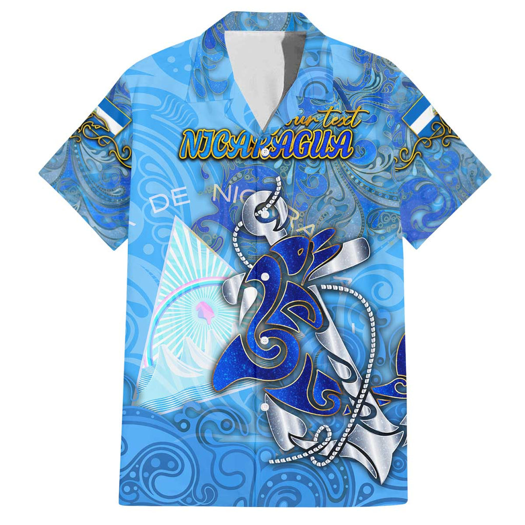 Ocean Spirit of Nicaragua Family Matching Off The Shoulder Long Sleeve Dress and Hawaiian Shirt Anchored in Nicaraguan Pride - Aussie Hoodie