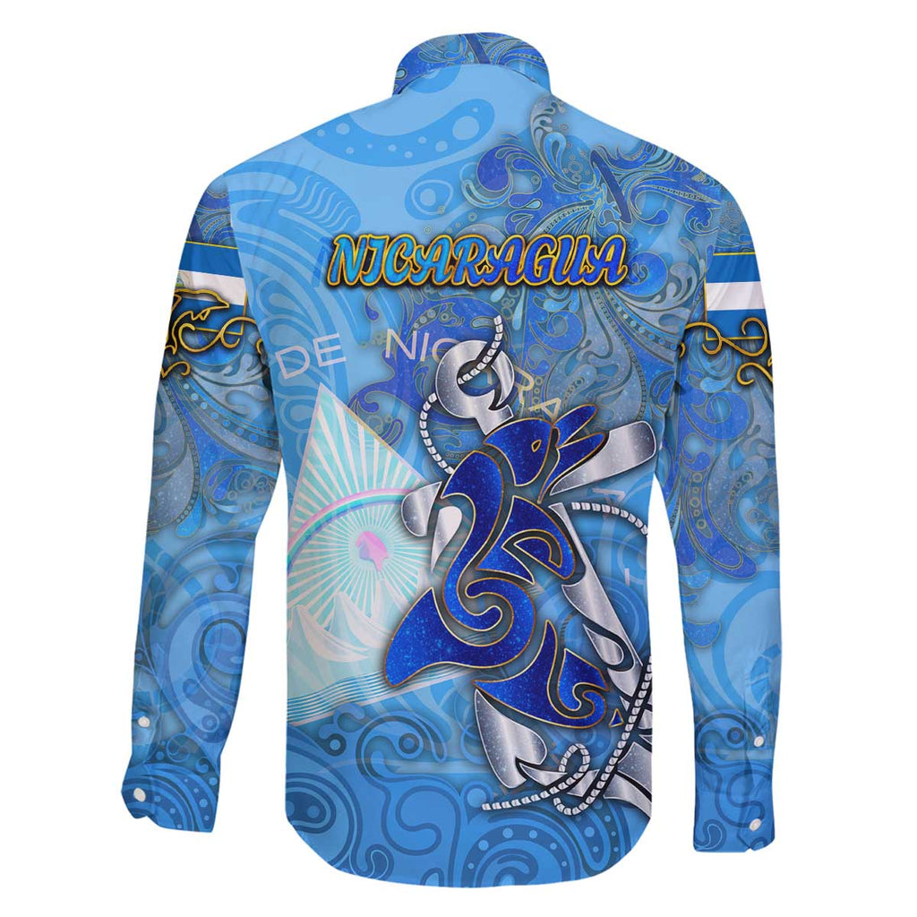 Ocean Spirit of Nicaragua Family Matching Off The Shoulder Long Sleeve Dress and Hawaiian Shirt Anchored in Nicaraguan Pride - Aussie Hoodie
