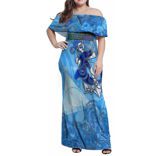 Ocean Spirit of Nicaragua Family Matching Off Shoulder Maxi Dress and Hawaiian Shirt Anchored in Nicaraguan Pride - Aussie Hoodie