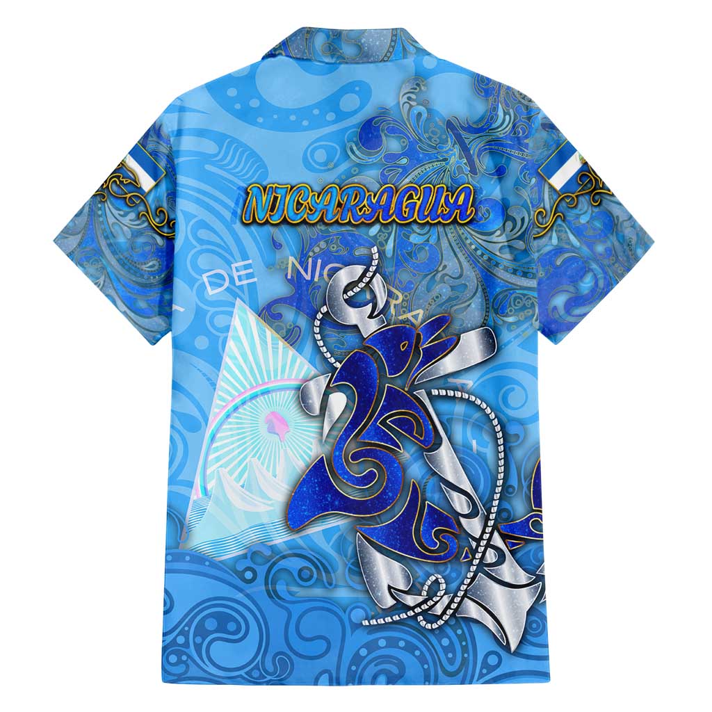 Ocean Spirit of Nicaragua Family Matching Off Shoulder Short Dress and Hawaiian Shirt Anchored in Nicaraguan Pride - Aussie Hoodie