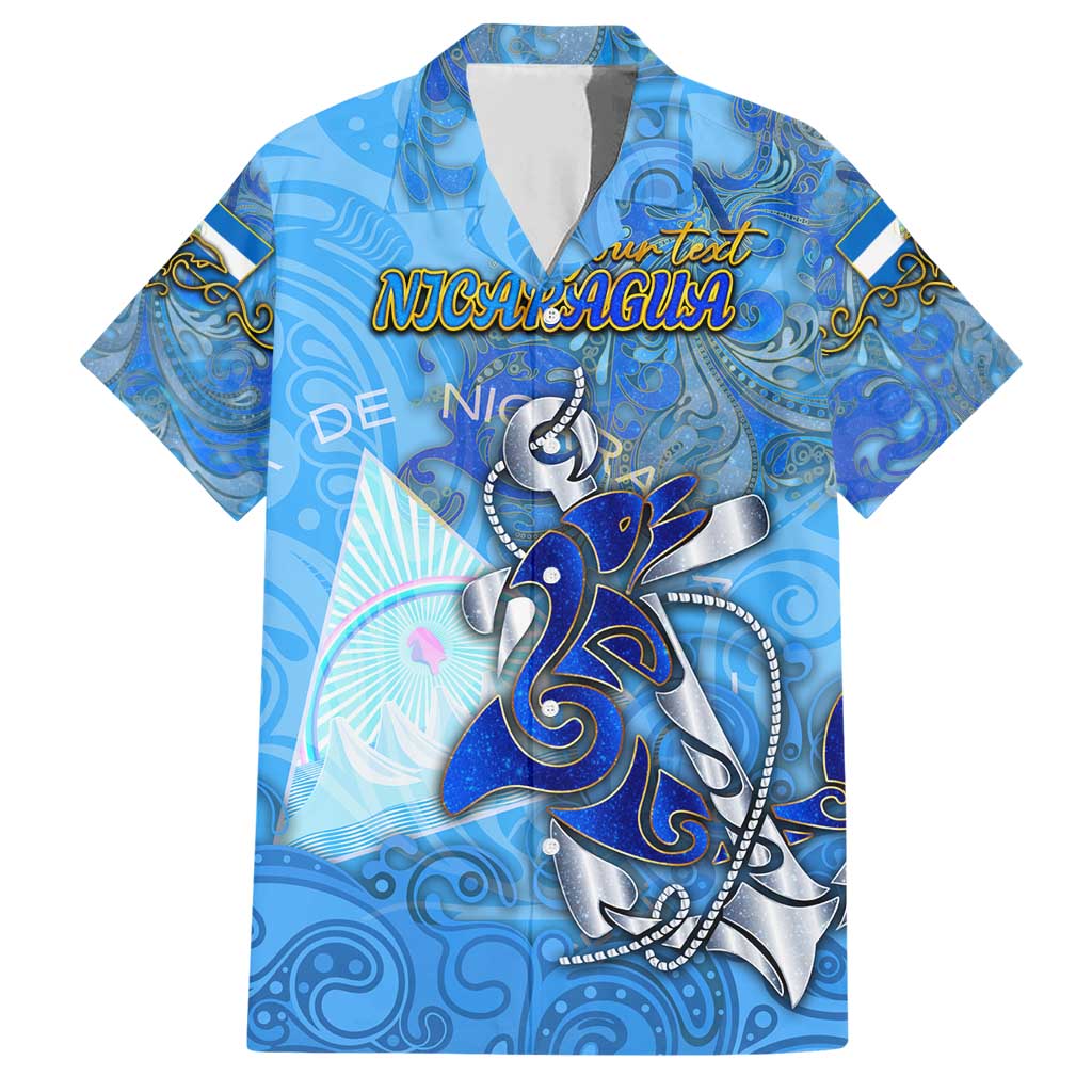 Ocean Spirit of Nicaragua Family Matching Short Sleeve Bodycon Dress and Hawaiian Shirt Anchored in Nicaraguan Pride - Aussie Hoodie