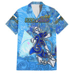 Ocean Spirit of Nicaragua Family Matching Short Sleeve Bodycon Dress and Hawaiian Shirt Anchored in Nicaraguan Pride - Aussie Hoodie