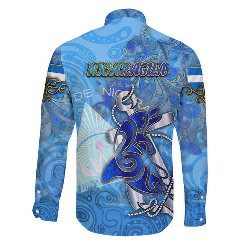 Ocean Spirit of Nicaragua Family Matching Short Sleeve Bodycon Dress and Hawaiian Shirt Anchored in Nicaraguan Pride - Aussie Hoodie