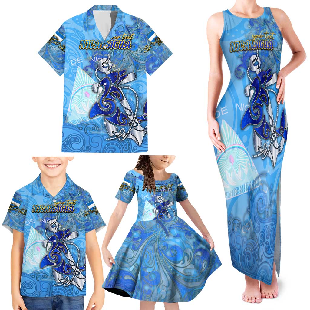 Ocean Spirit of Nicaragua Family Matching Tank Maxi Dress and Hawaiian Shirt Anchored in Nicaraguan Pride - Aussie Hoodie