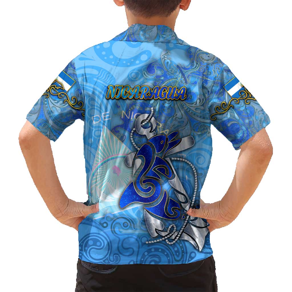 Ocean Spirit of Nicaragua Family Matching Tank Maxi Dress and Hawaiian Shirt Anchored in Nicaraguan Pride - Aussie Hoodie