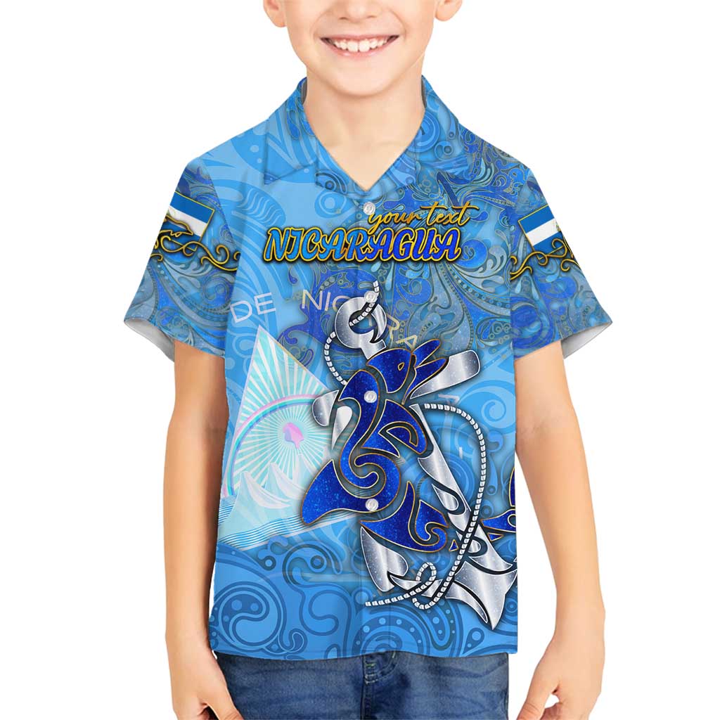 Ocean Spirit of Nicaragua Family Matching Tank Maxi Dress and Hawaiian Shirt Anchored in Nicaraguan Pride - Aussie Hoodie