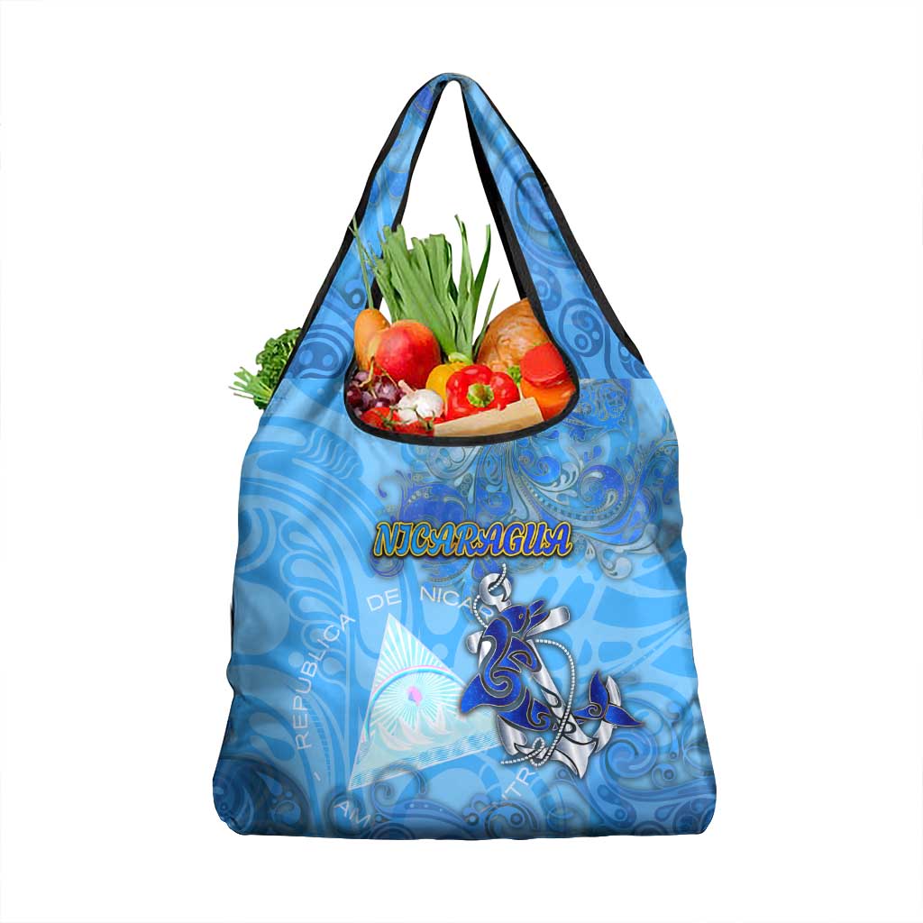 Ocean Spirit of Nicaragua Grocery Bag Anchored in Nicaraguan Pride - Aussie Hoodie