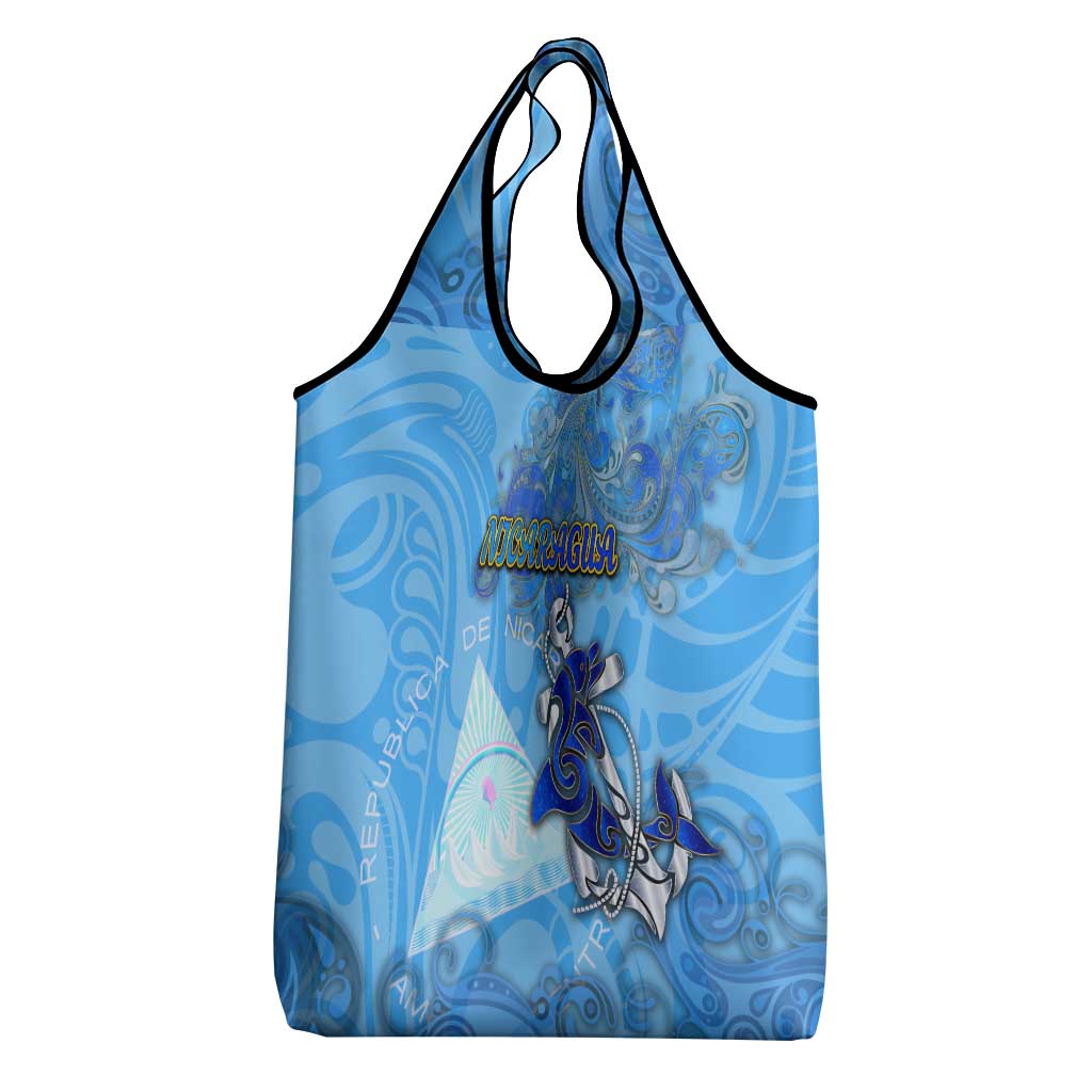 Ocean Spirit of Nicaragua Grocery Bag Anchored in Nicaraguan Pride - Aussie Hoodie