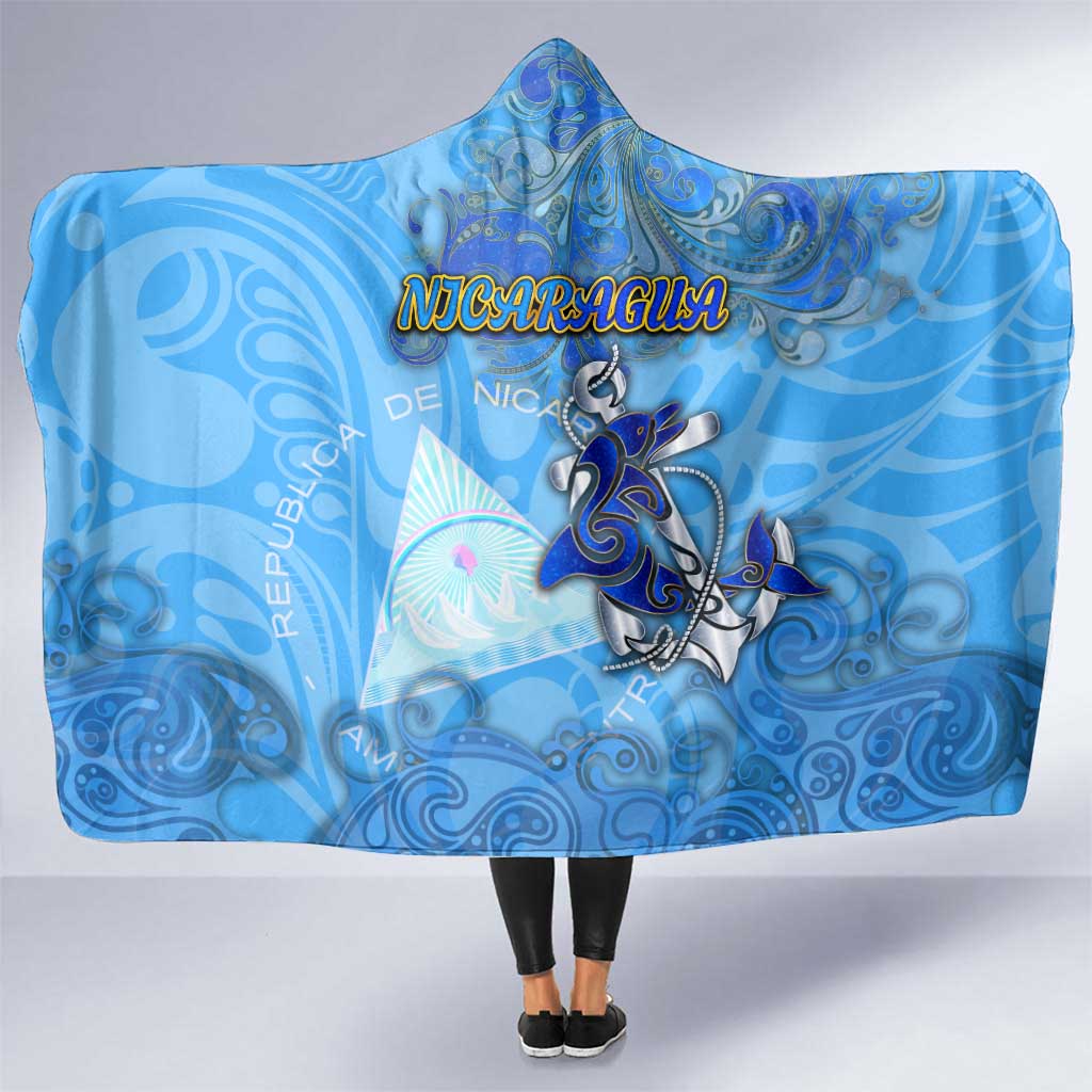 Ocean Spirit of Nicaragua Hooded Blanket Anchored in Nicaraguan Pride - Aussie Hoodie