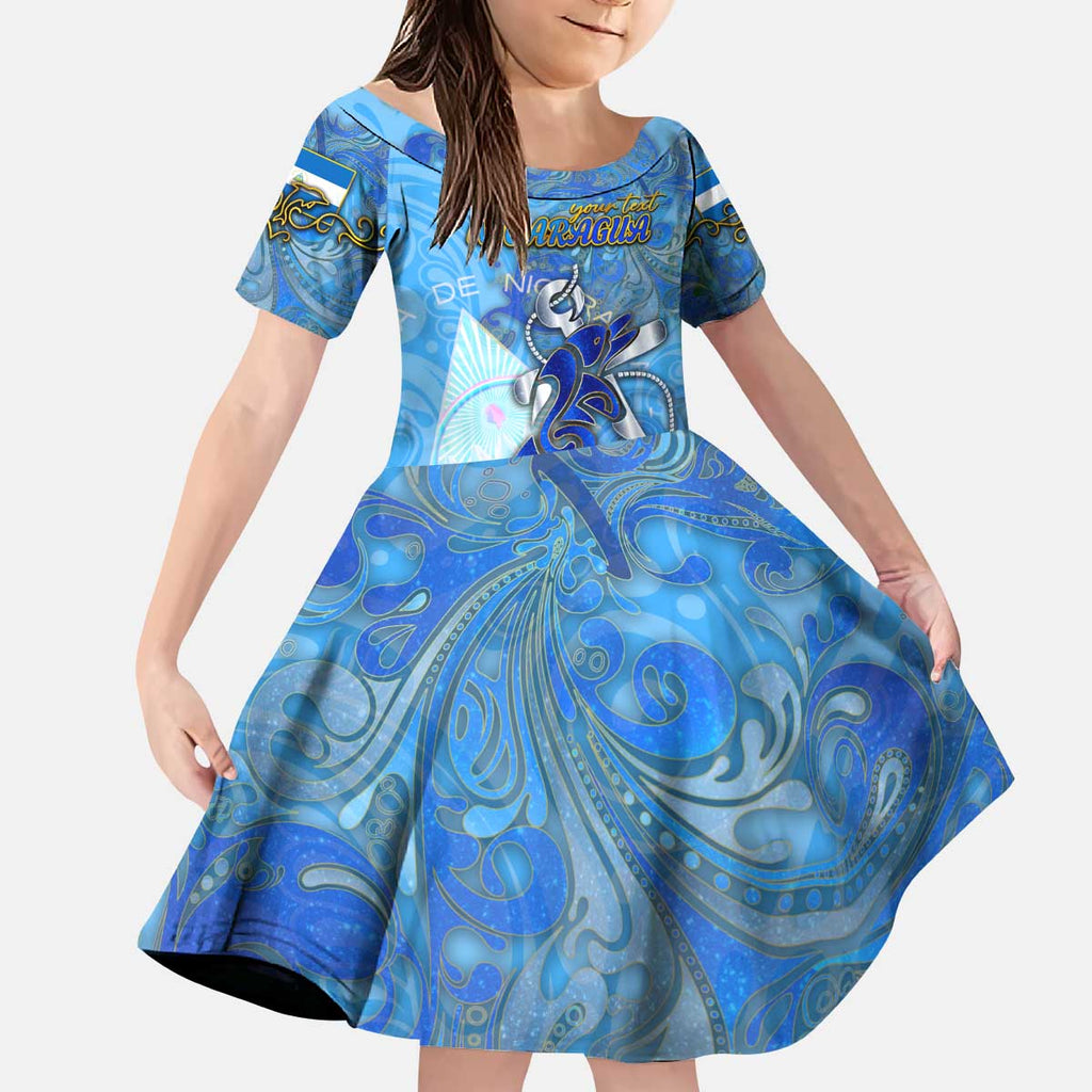 Ocean Spirit of Nicaragua Kid Short Sleeve Dress Anchored in Nicaraguan Pride - Aussie Hoodie
