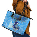 Ocean Spirit of Nicaragua Leather Tote Bag Anchored in Nicaraguan Pride - Aussie Hoodie