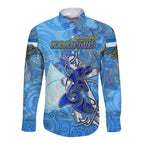 Ocean Spirit of Nicaragua Long Sleeve Button Shirt Anchored in Nicaraguan Pride - Aussie Hoodie