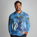 Ocean Spirit of Nicaragua Long Sleeve Polo Shirt Anchored in Nicaraguan Pride - Aussie Hoodie