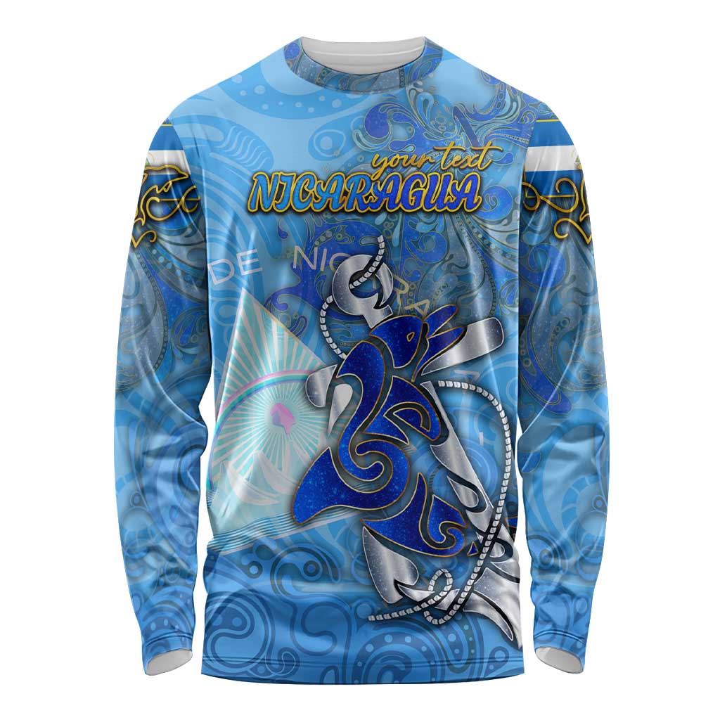 Ocean Spirit of Nicaragua Long Sleeve Shirt Anchored in Nicaraguan Pride - Aussie Hoodie