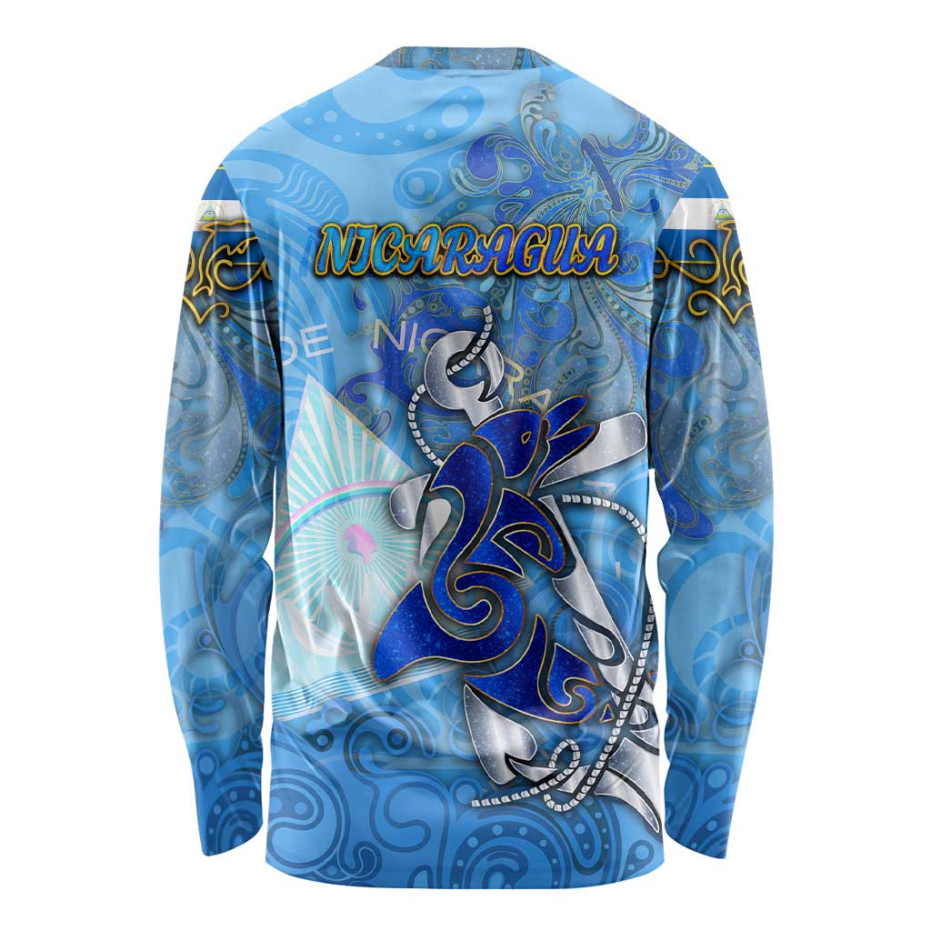Ocean Spirit of Nicaragua Long Sleeve Shirt Anchored in Nicaraguan Pride - Aussie Hoodie