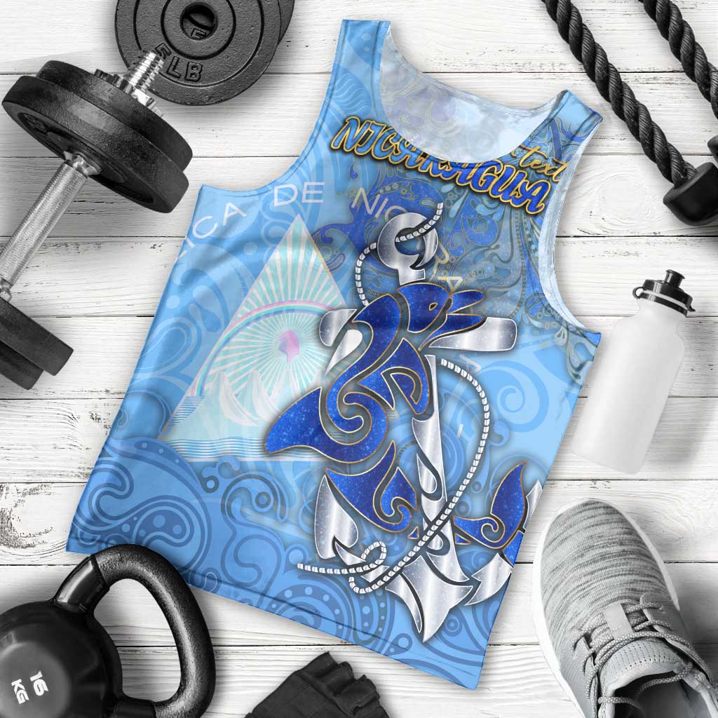 Ocean Spirit of Nicaragua Men Tank Top Anchored in Nicaraguan Pride - Aussie Hoodie