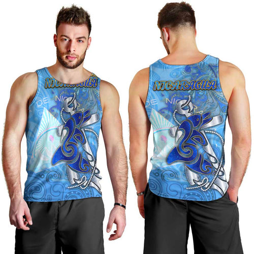 Ocean Spirit of Nicaragua Men Tank Top Anchored in Nicaraguan Pride - Aussie Hoodie
