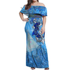 Ocean Spirit of Nicaragua Off Shoulder Maxi Dress Anchored in Nicaraguan Pride - Aussie Hoodie