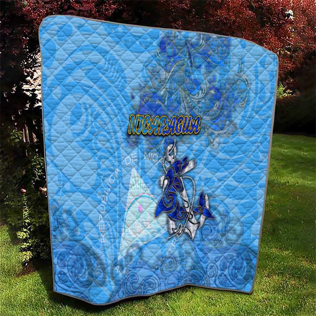 Ocean Spirit of Nicaragua Quilt Anchored in Nicaraguan Pride - Aussie Hoodie