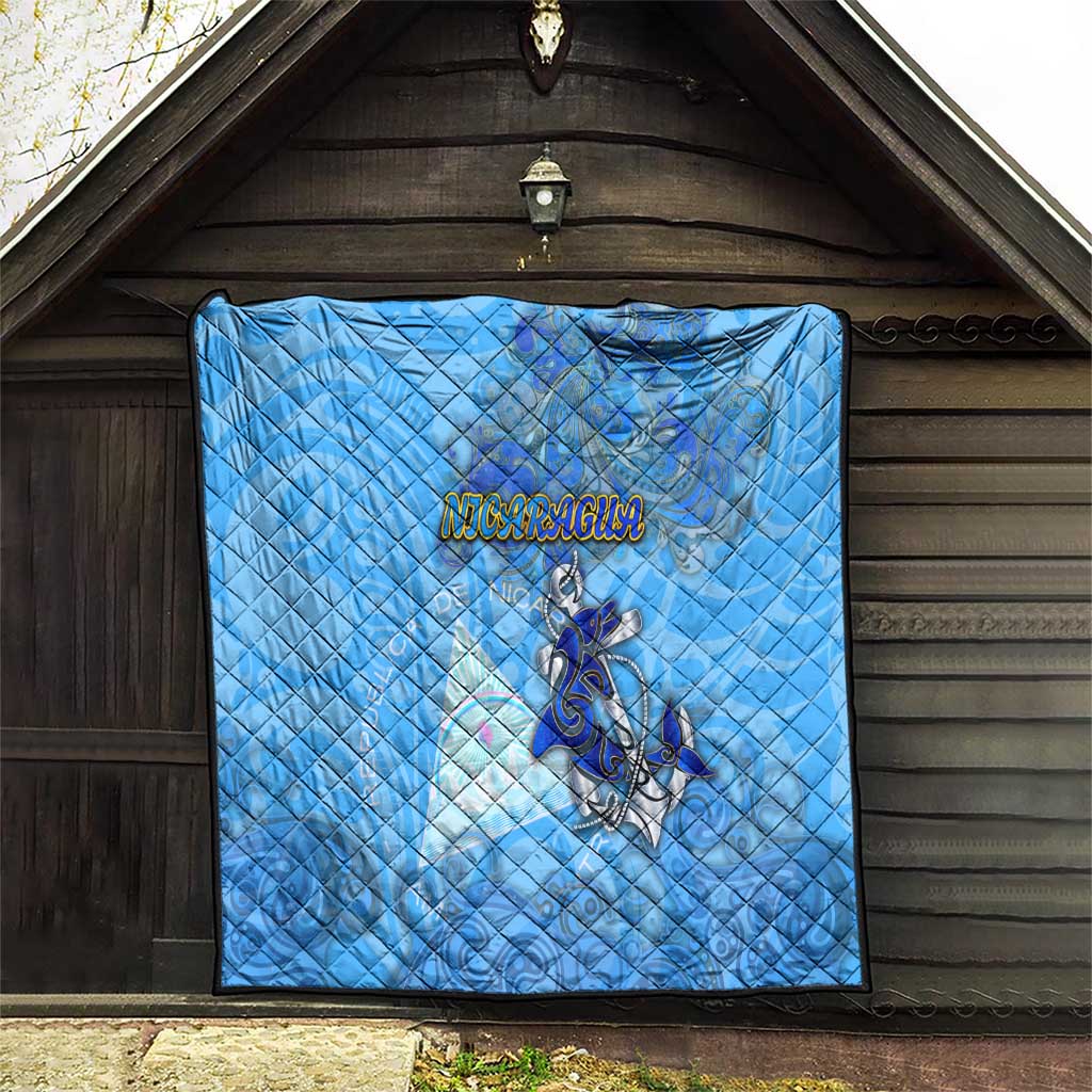 Ocean Spirit of Nicaragua Quilt Anchored in Nicaraguan Pride - Aussie Hoodie
