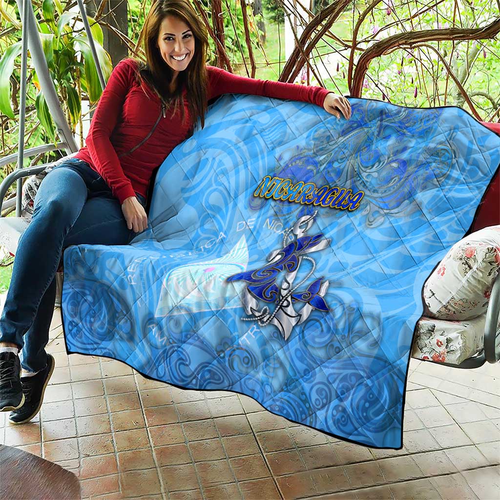 Ocean Spirit of Nicaragua Quilt Anchored in Nicaraguan Pride - Aussie Hoodie