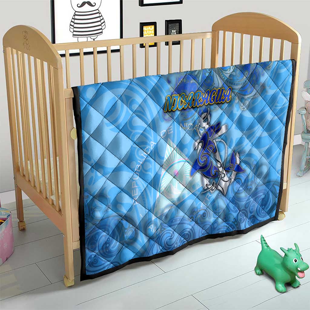 Ocean Spirit of Nicaragua Quilt Anchored in Nicaraguan Pride - Aussie Hoodie