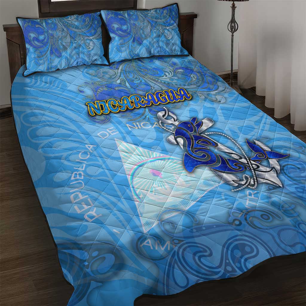 Ocean Spirit of Nicaragua Quilt Bed Set Anchored in Nicaraguan Pride - Aussie Hoodie