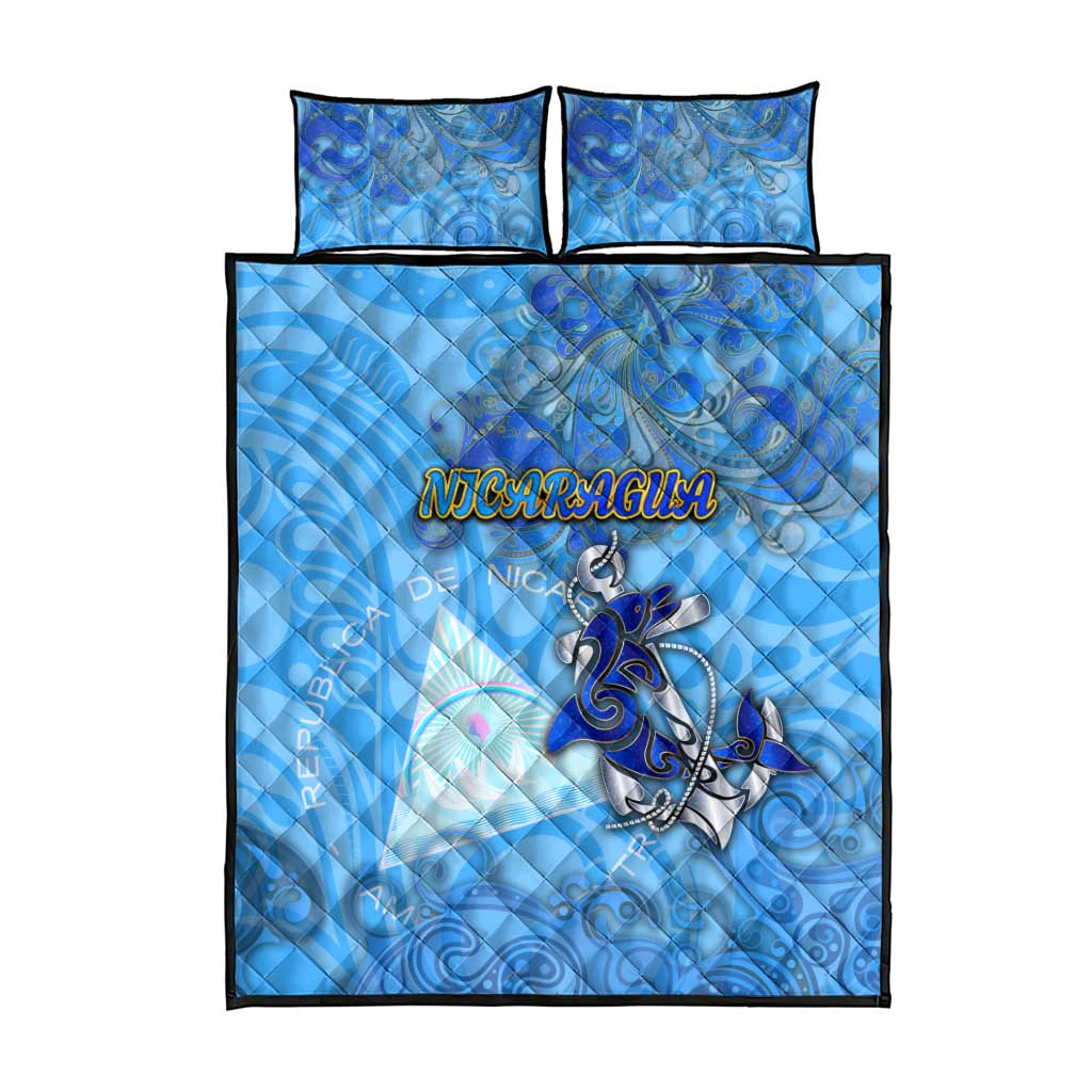 Ocean Spirit of Nicaragua Quilt Bed Set Anchored in Nicaraguan Pride - Aussie Hoodie