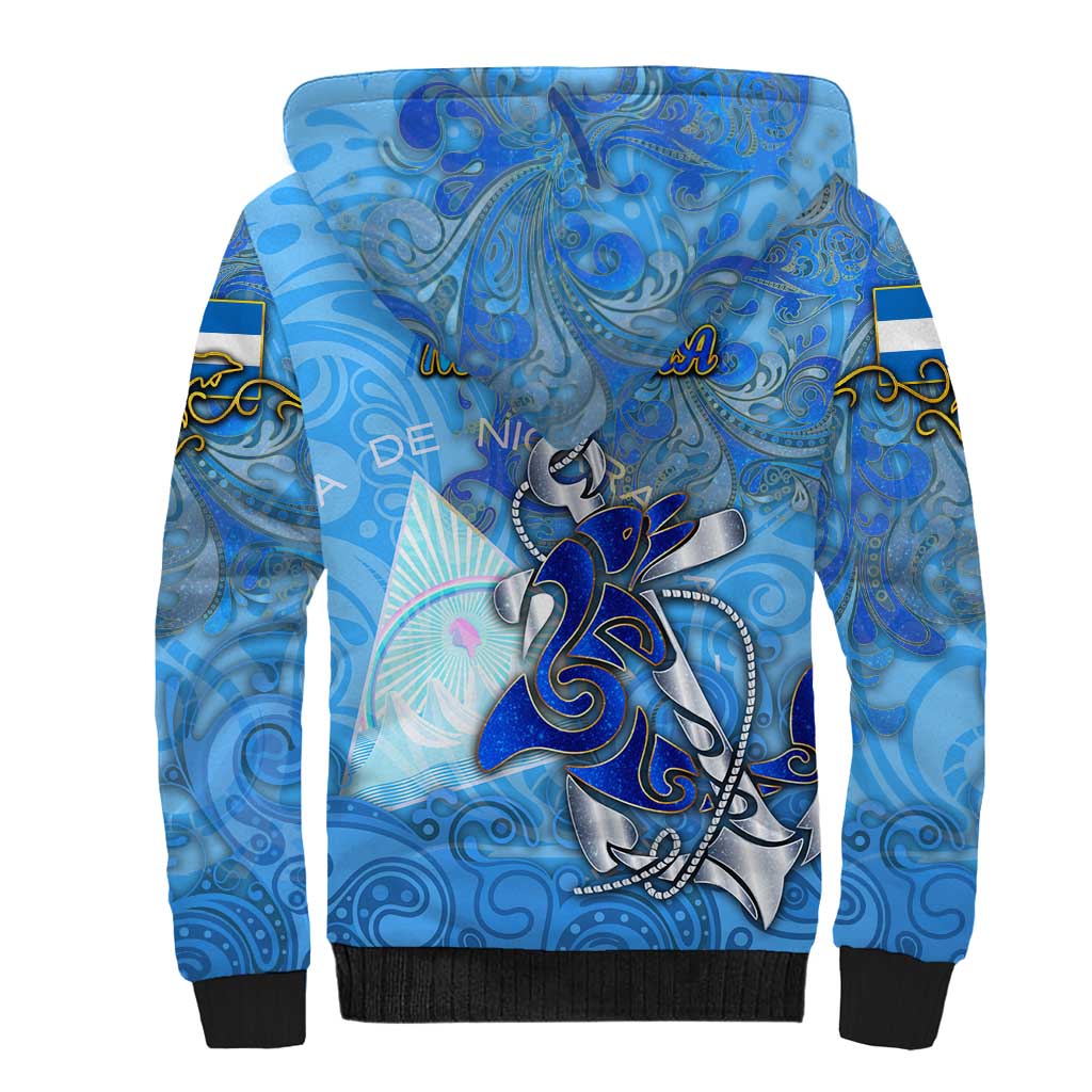 Ocean Spirit of Nicaragua Sherpa Hoodie Anchored in Nicaraguan Pride - Aussie Hoodie