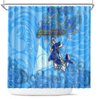 Ocean Spirit of Nicaragua Shower Curtain Anchored in Nicaraguan Pride - Aussie Hoodie