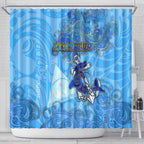 Ocean Spirit of Nicaragua Shower Curtain Anchored in Nicaraguan Pride - Aussie Hoodie