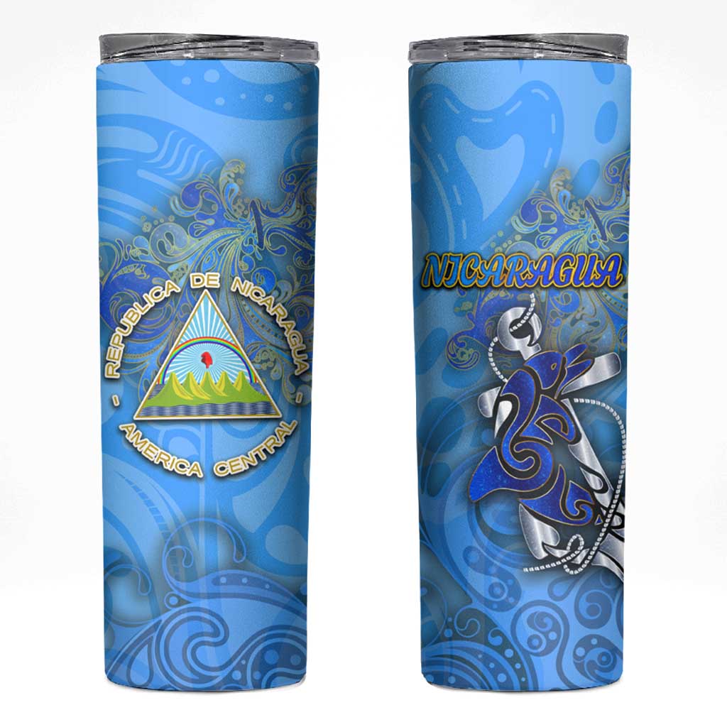 Ocean Spirit of Nicaragua Skinny Tumbler Anchored in Nicaraguan Pride - Aussie Hoodie