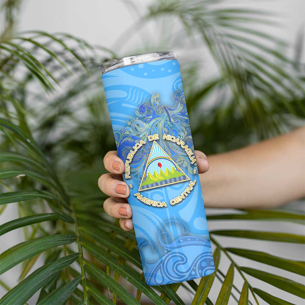 Ocean Spirit of Nicaragua Skinny Tumbler Anchored in Nicaraguan Pride - Aussie Hoodie