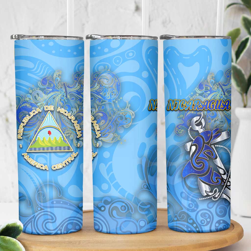 Ocean Spirit of Nicaragua Skinny Tumbler Anchored in Nicaraguan Pride - Aussie Hoodie