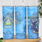 Ocean Spirit of Nicaragua Skinny Tumbler Anchored in Nicaraguan Pride - Aussie Hoodie