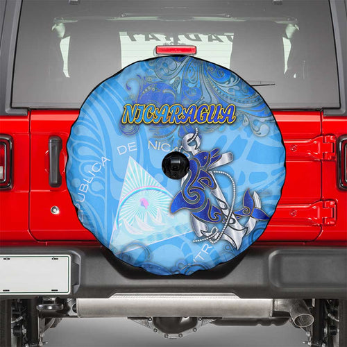 Ocean Spirit of Nicaragua Spare Tire Cover Anchored in Nicaraguan Pride - Aussie Hoodie