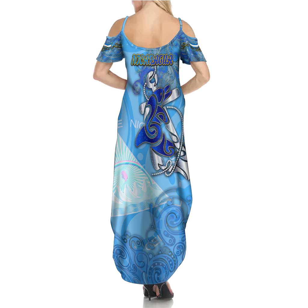 Ocean Spirit of Nicaragua Summer Maxi Dress Anchored in Nicaraguan Pride - Aussie Hoodie