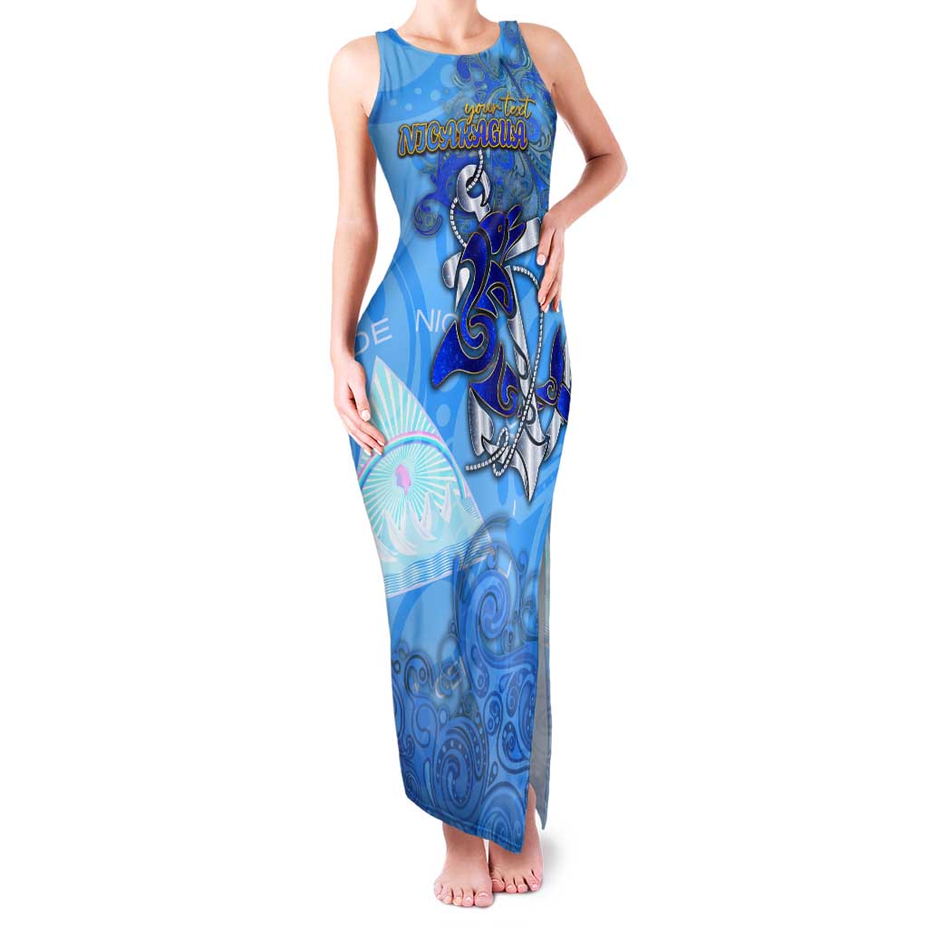 Ocean Spirit of Nicaragua Tank Maxi Dress Anchored in Nicaraguan Pride - Aussie Hoodie